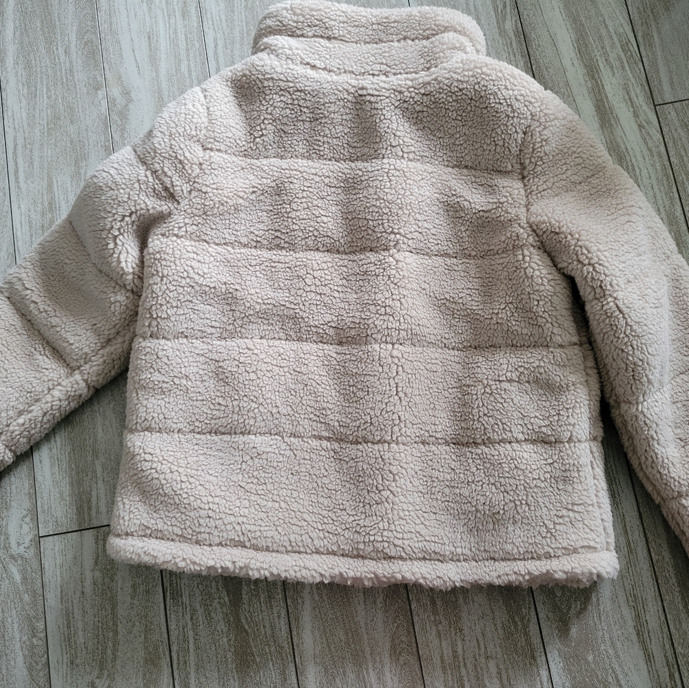 Calvin klein faux sherpa teddy puffer medium womens coat